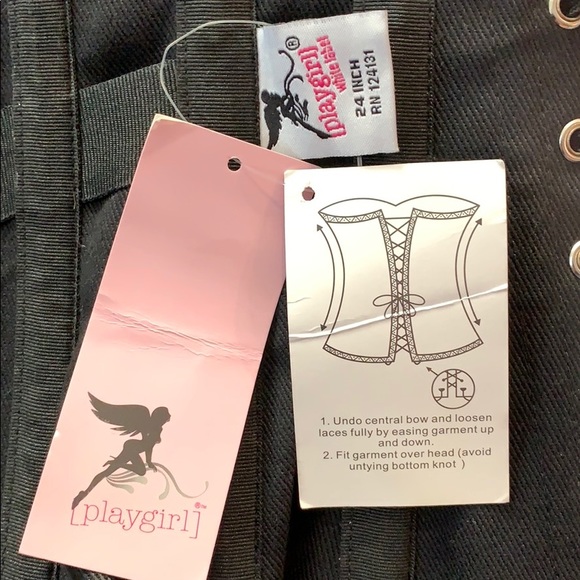 PLAYGIRL LONG BLACK & RED Brocade CORSET. - Picture 4 of 8